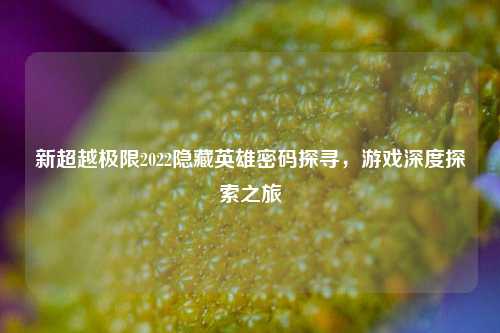 新超越极限2022隐藏英雄密码探寻,游戏深度探索之旅