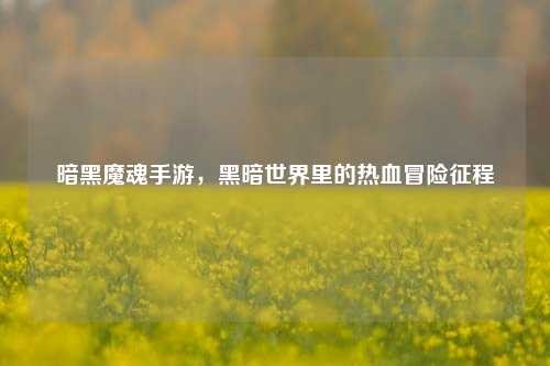暗黑魔魂手游,黑暗世界里的热血冒险征程