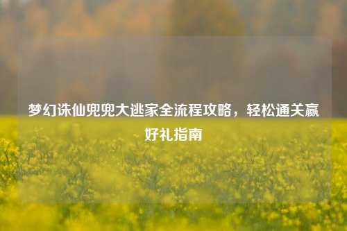 梦幻诛仙兜兜大逃家全流程攻略,轻松通关赢好礼指南