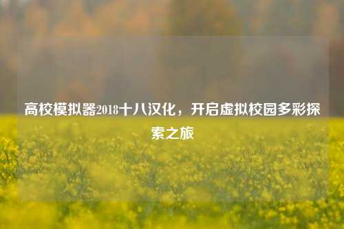 高校模拟器2018十八汉化,开启虚拟校园多彩探索之旅